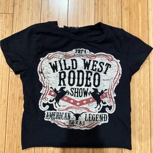 G Mini Wild West Rodeo Show women’s Black crop top sz Small